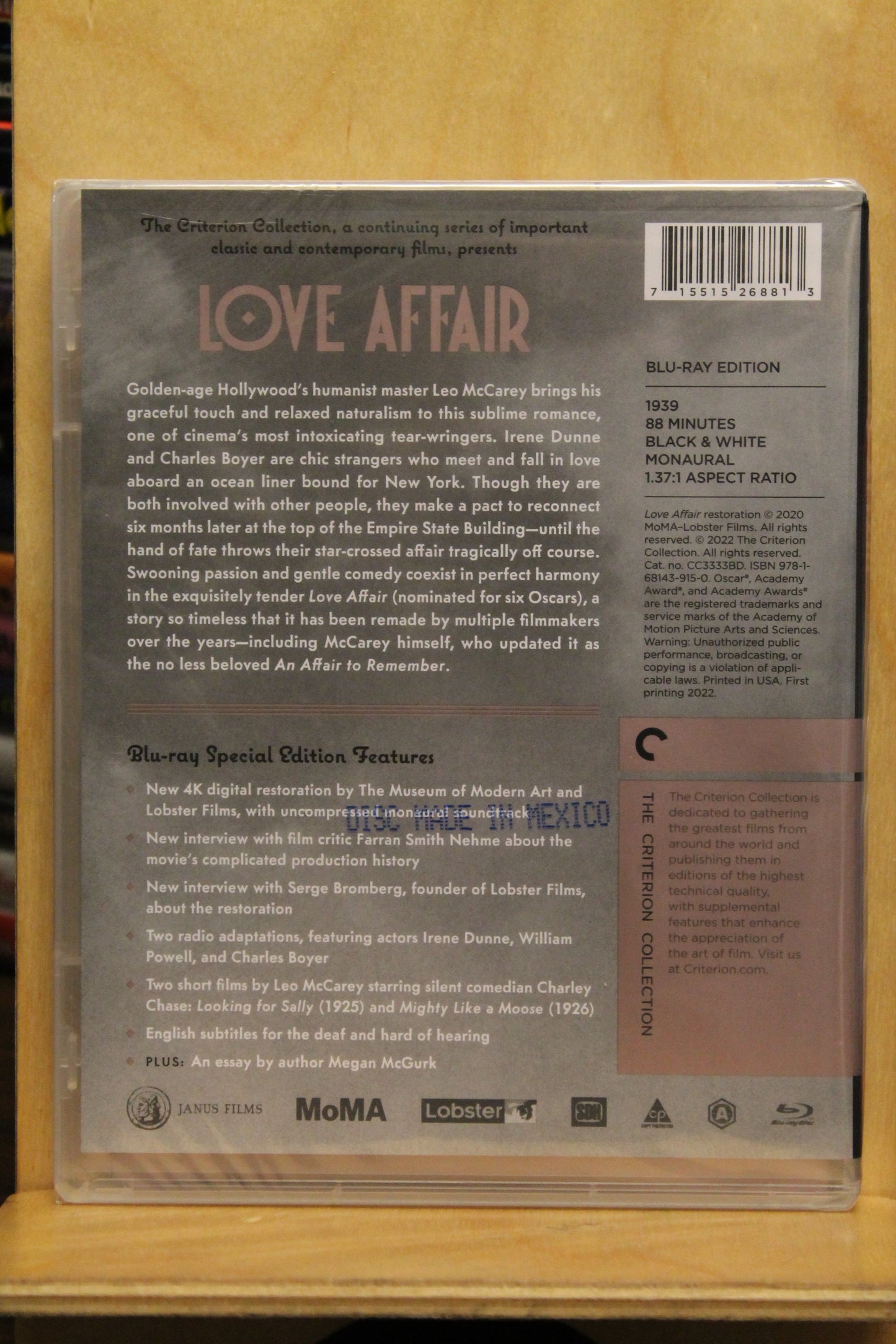 Love Affair Blu-ray