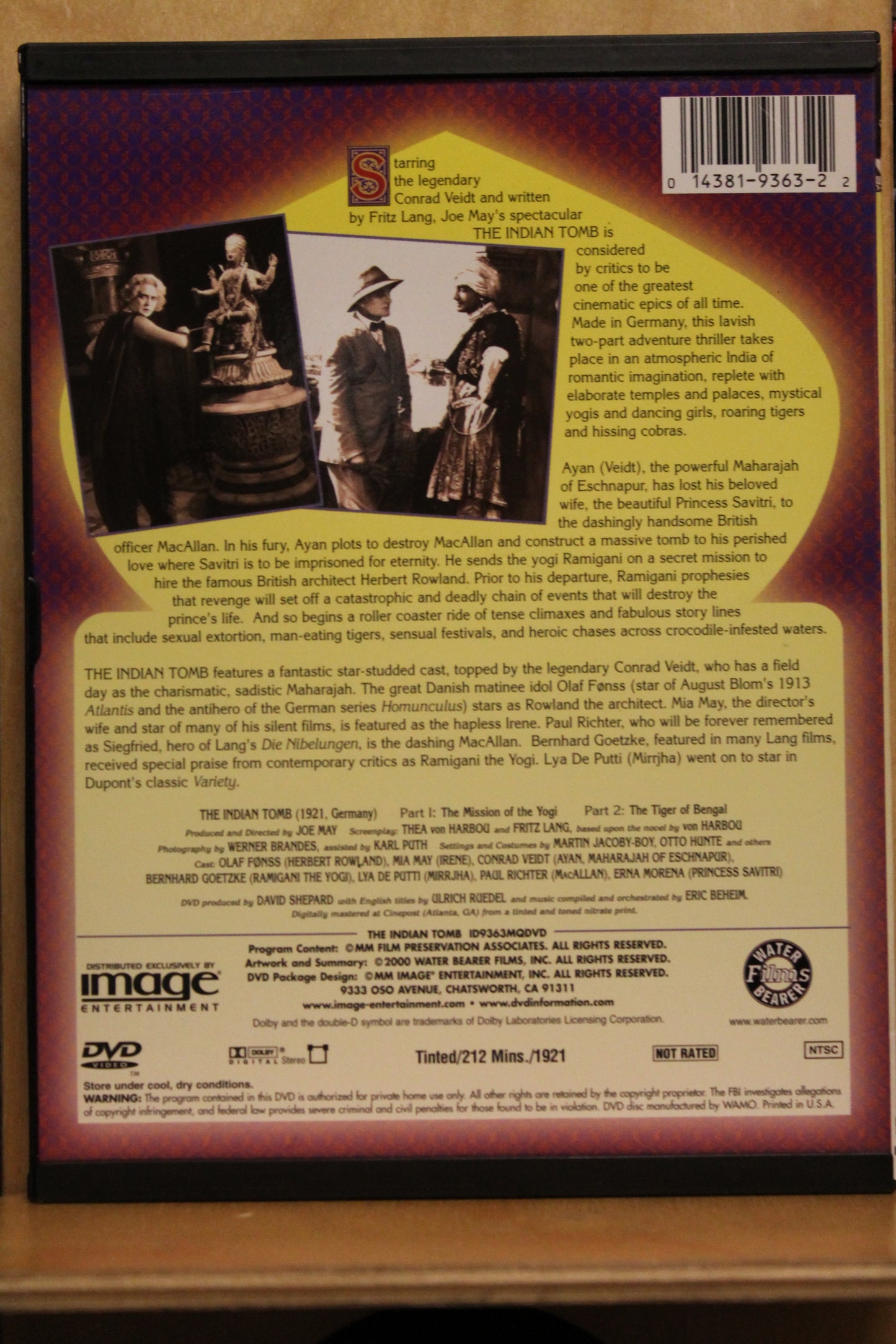 The Indian Tomb, Part I: The Mission of the Yoghi DVD