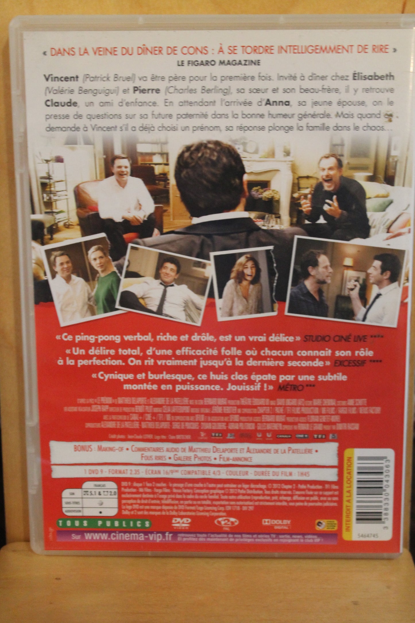 Le Prénom : la pièce de théâtre DVD