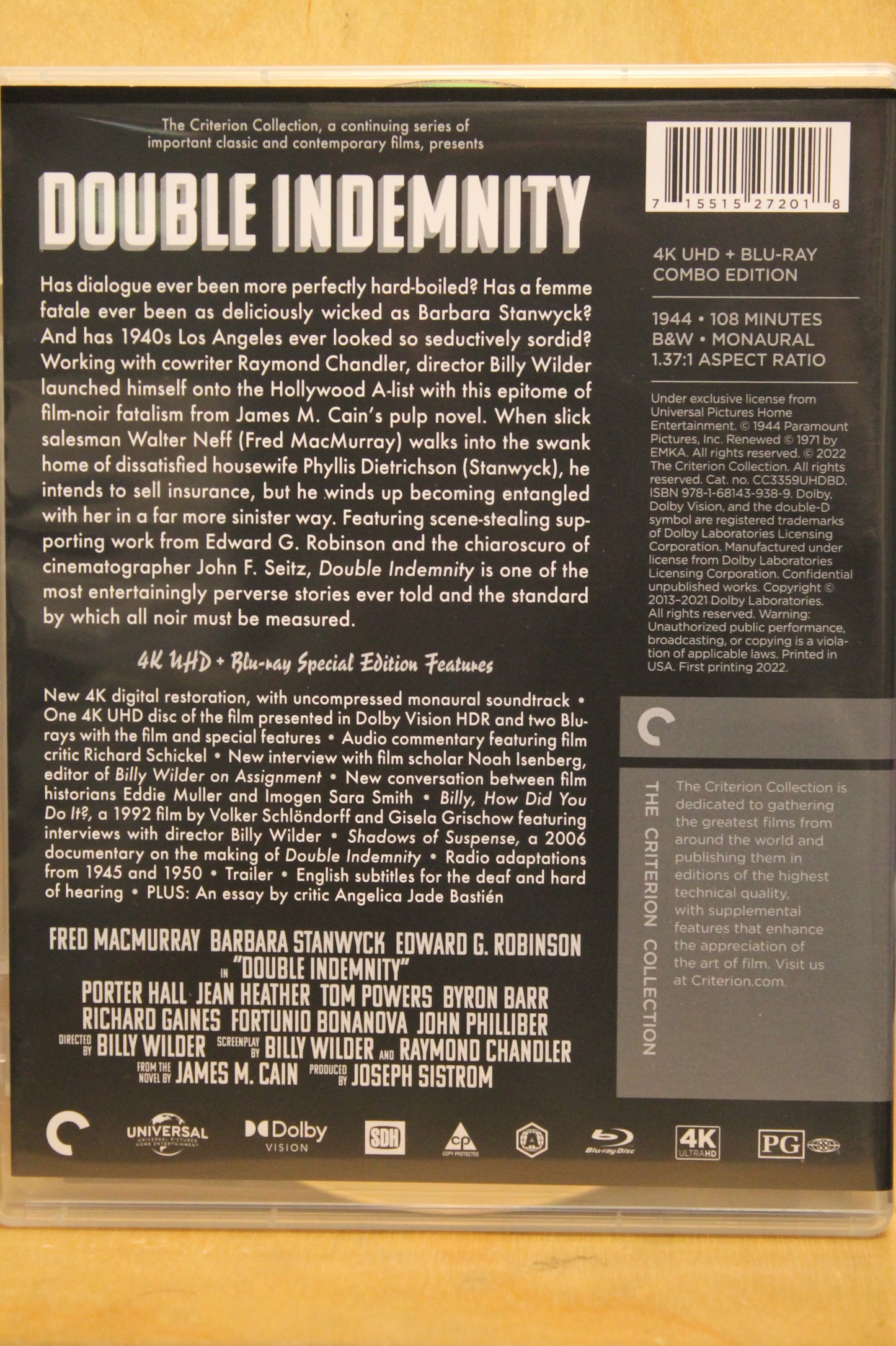 Double Indemnity 4K UHD