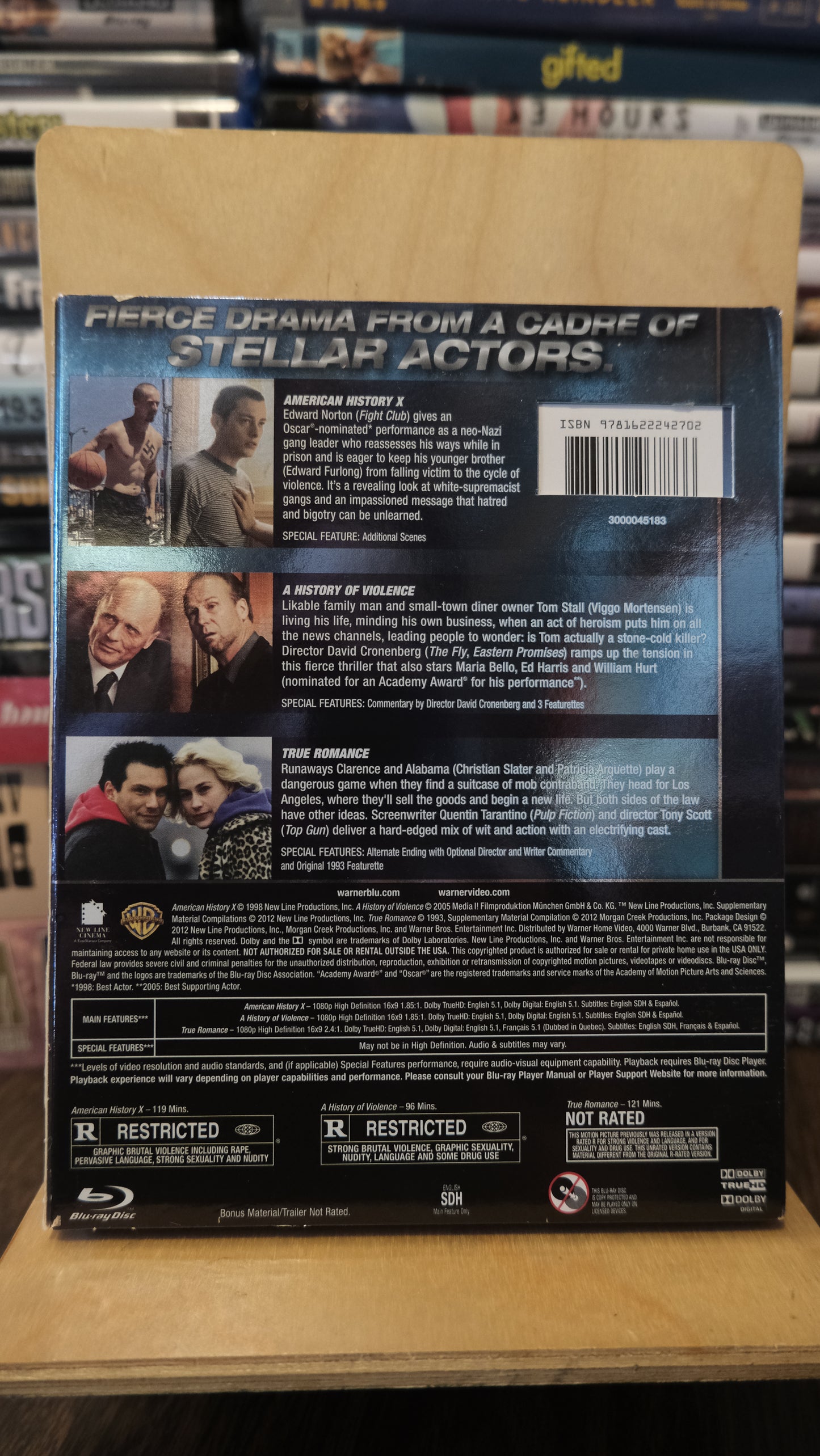 Triple Feature: American History X / A History of Violence / True Romance Blu-ray