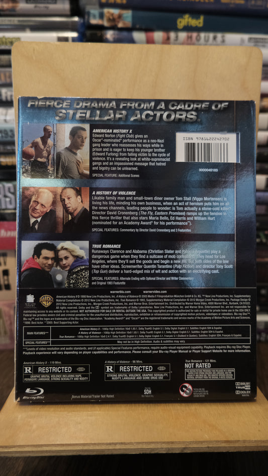 Triple Feature: American History X / A History of Violence / True Romance Blu-ray