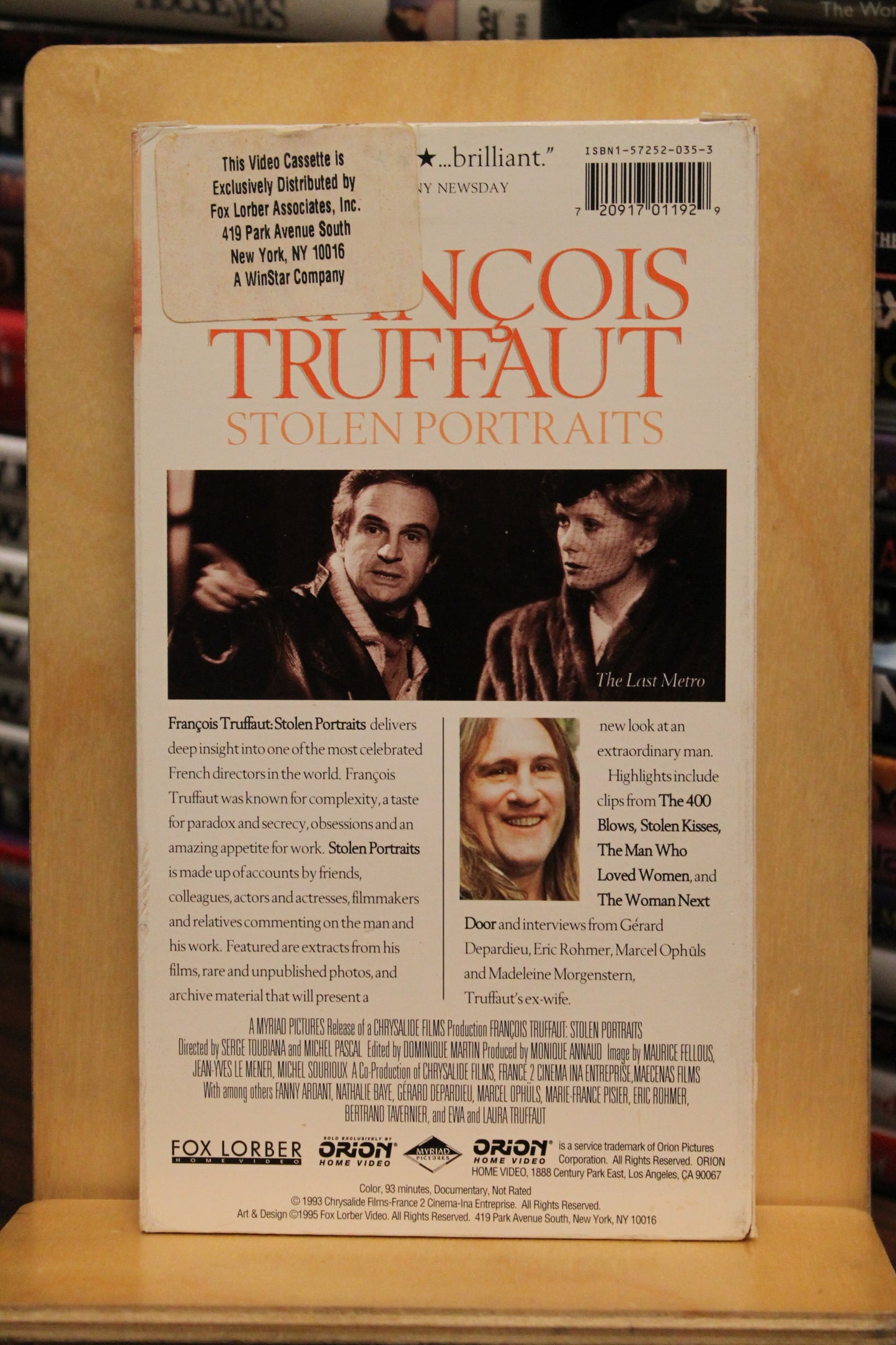 François Truffaut: Stolen Portraits VHS