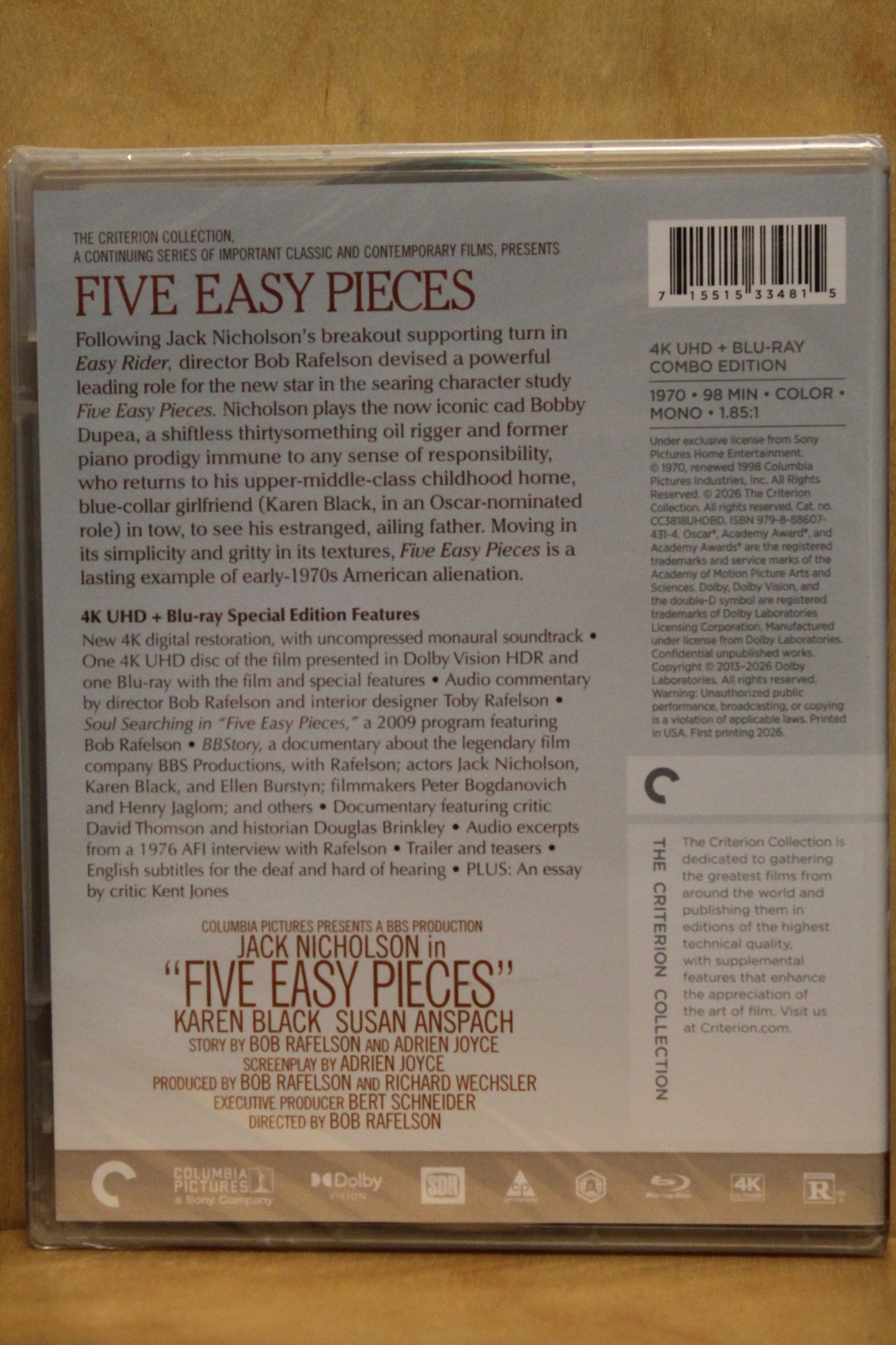 Five Easy Pieces 4K UHD