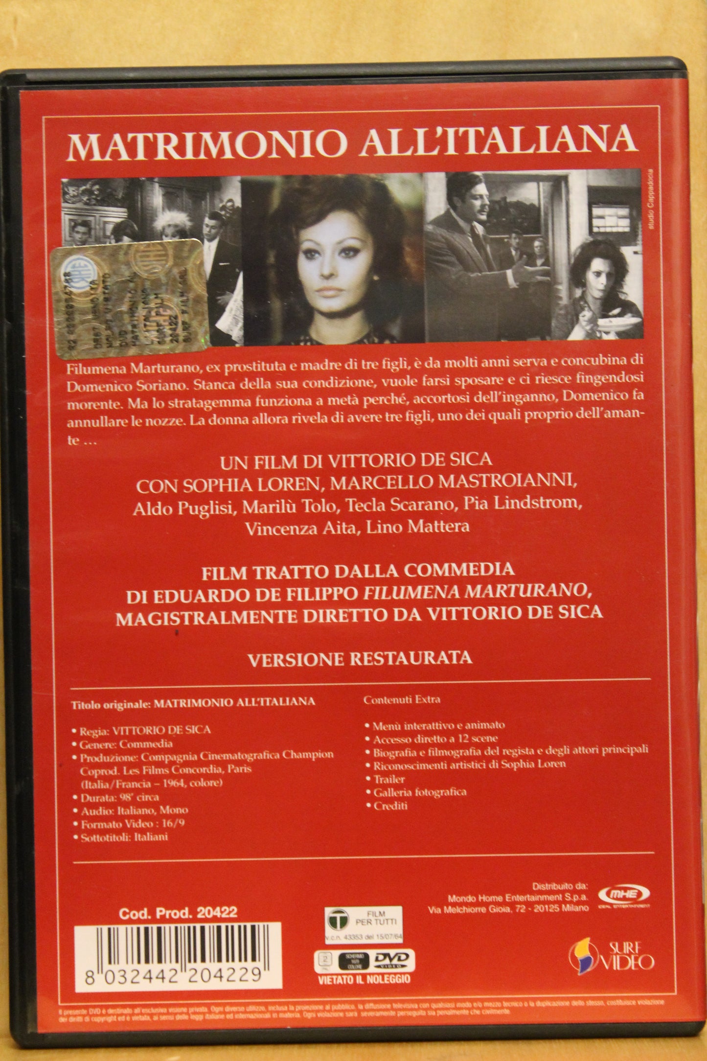 Marriage Italian Style DVD
