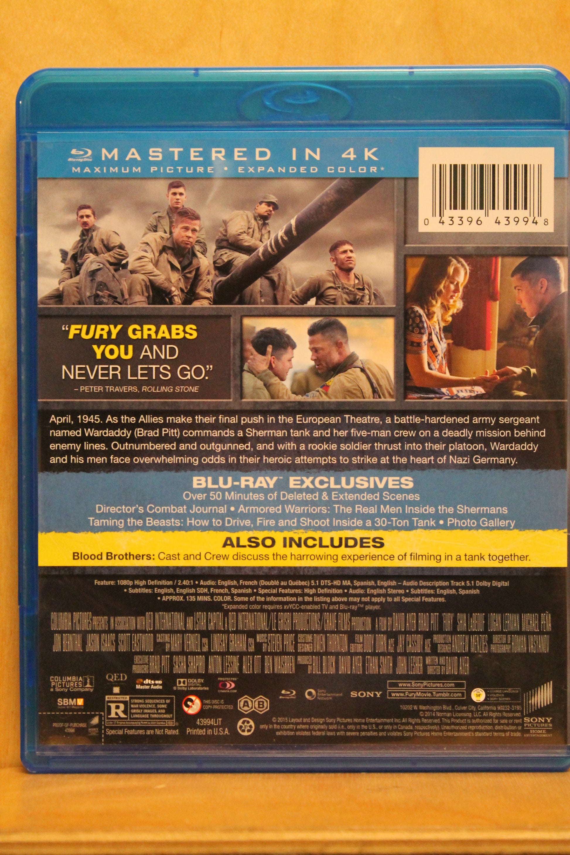 Fury Blu-ray