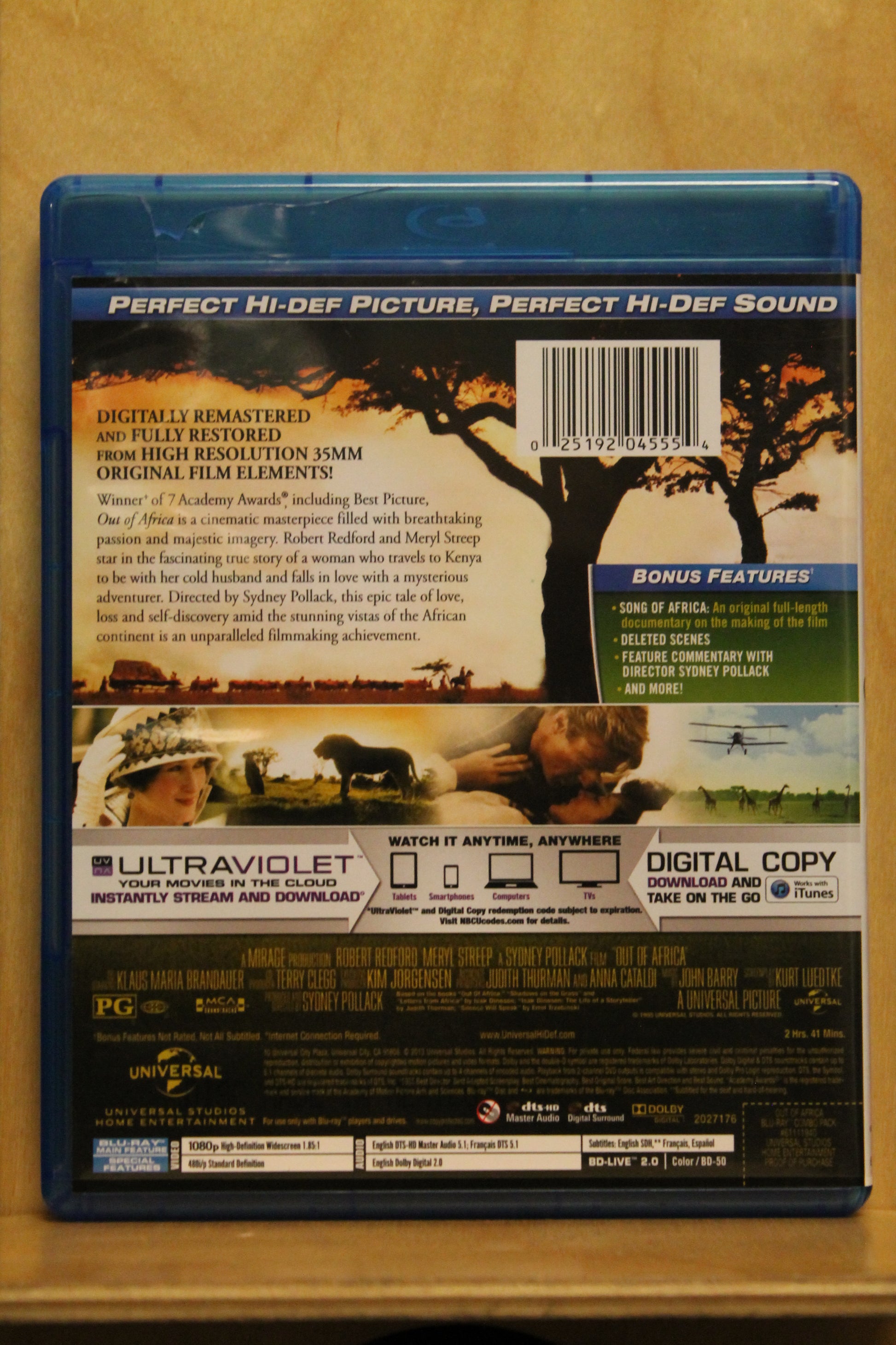Out of Africa Blu-ray