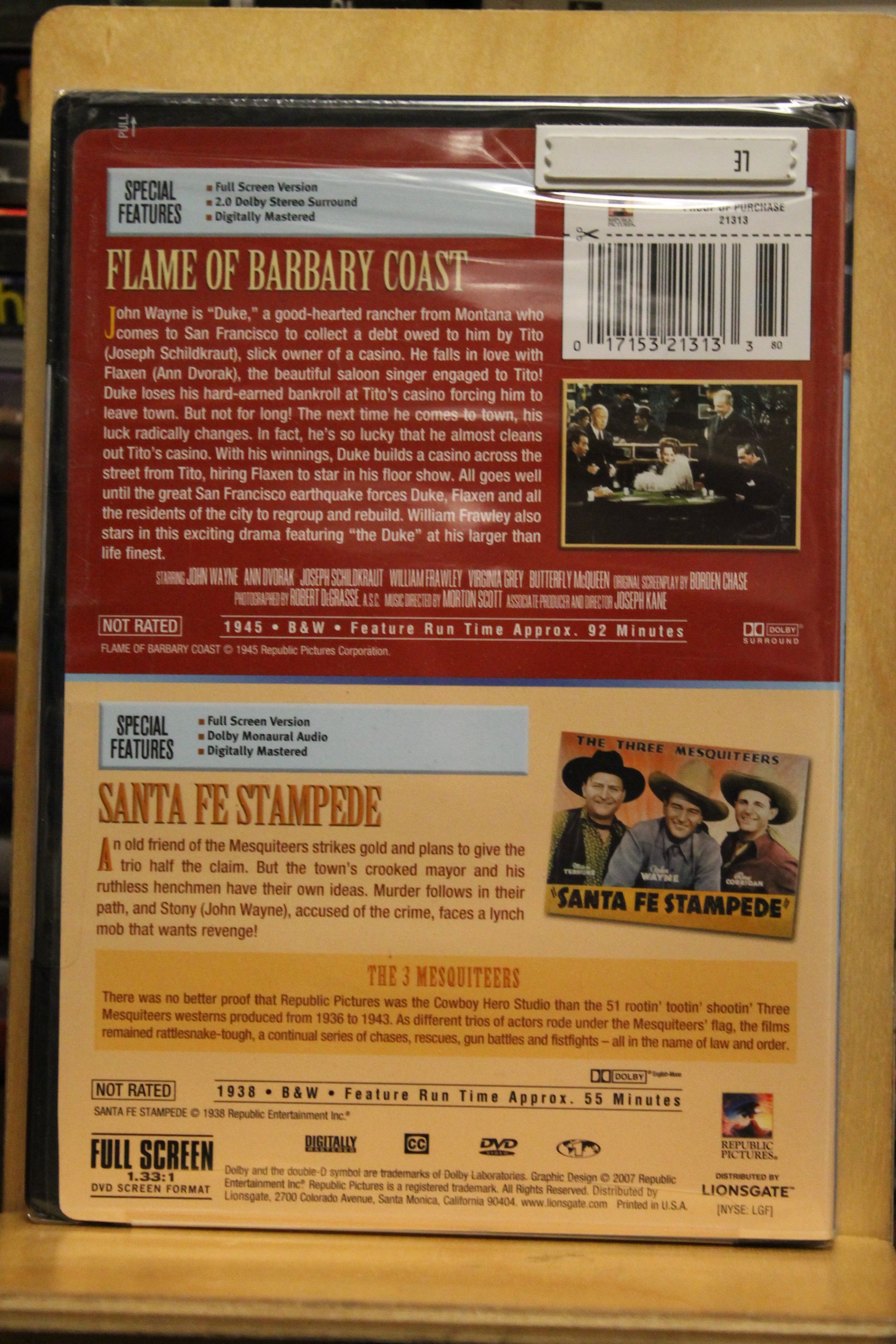 Flame of Barbary Coast DVD