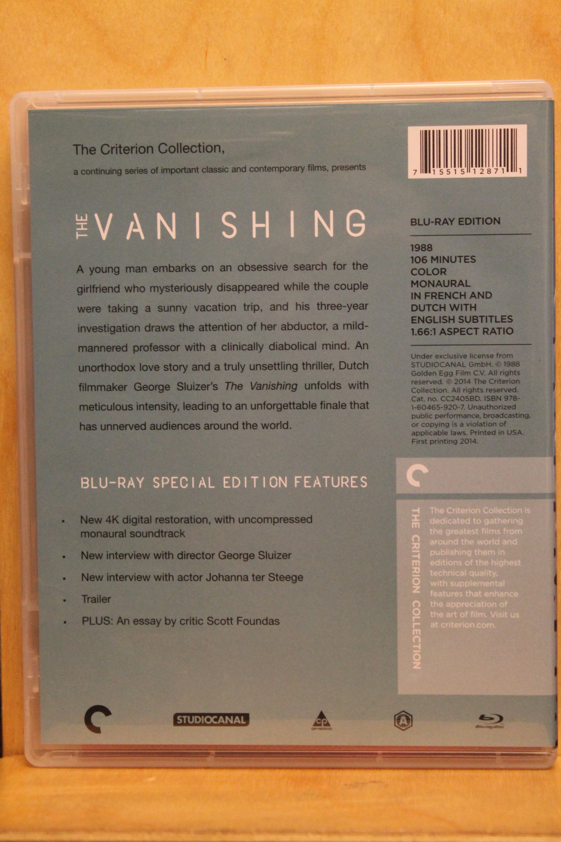 The Vanishing Blu-ray