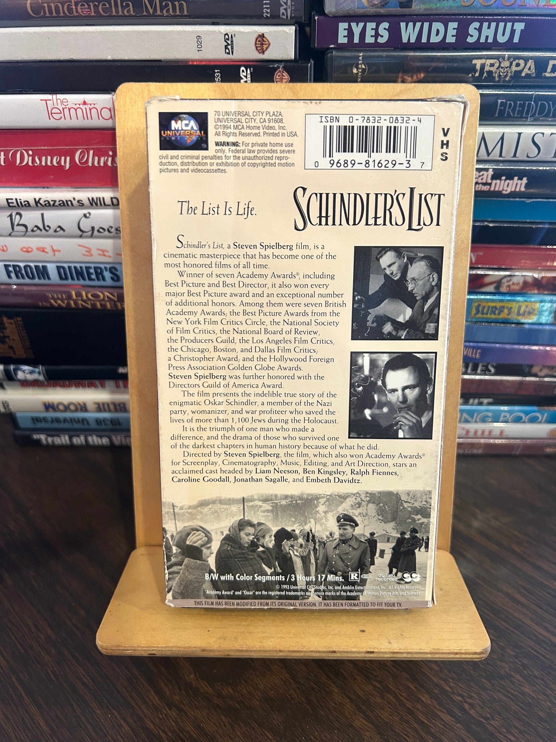 Schindler's List VHS