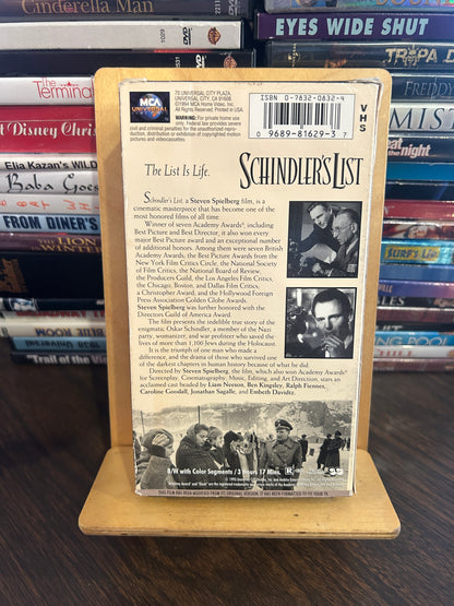 Schindler's List VHS