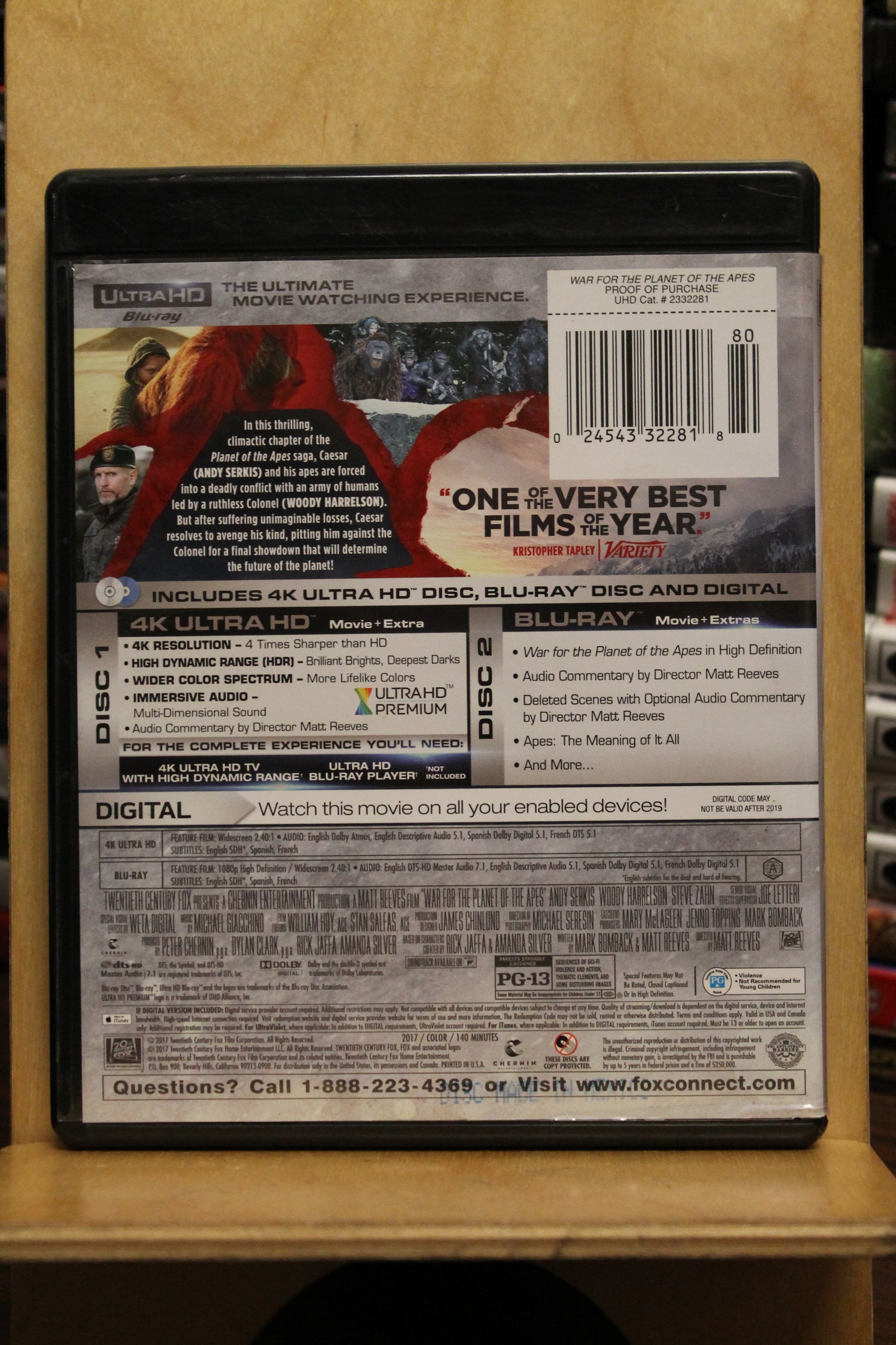 War for the Planet of the Apes 4K UHD