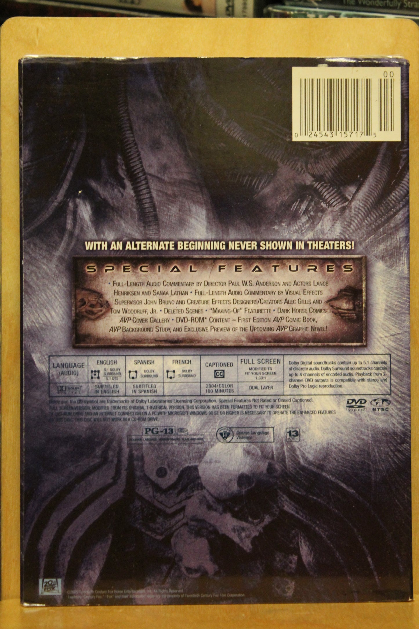 AVP: Alien vs. Predator DVD
