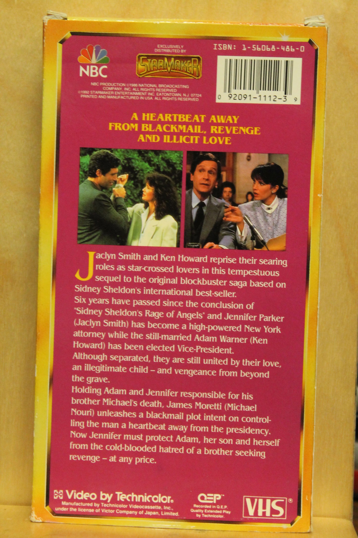 Sidney Sheldon's Rage of Angels: The Story Continues VHS