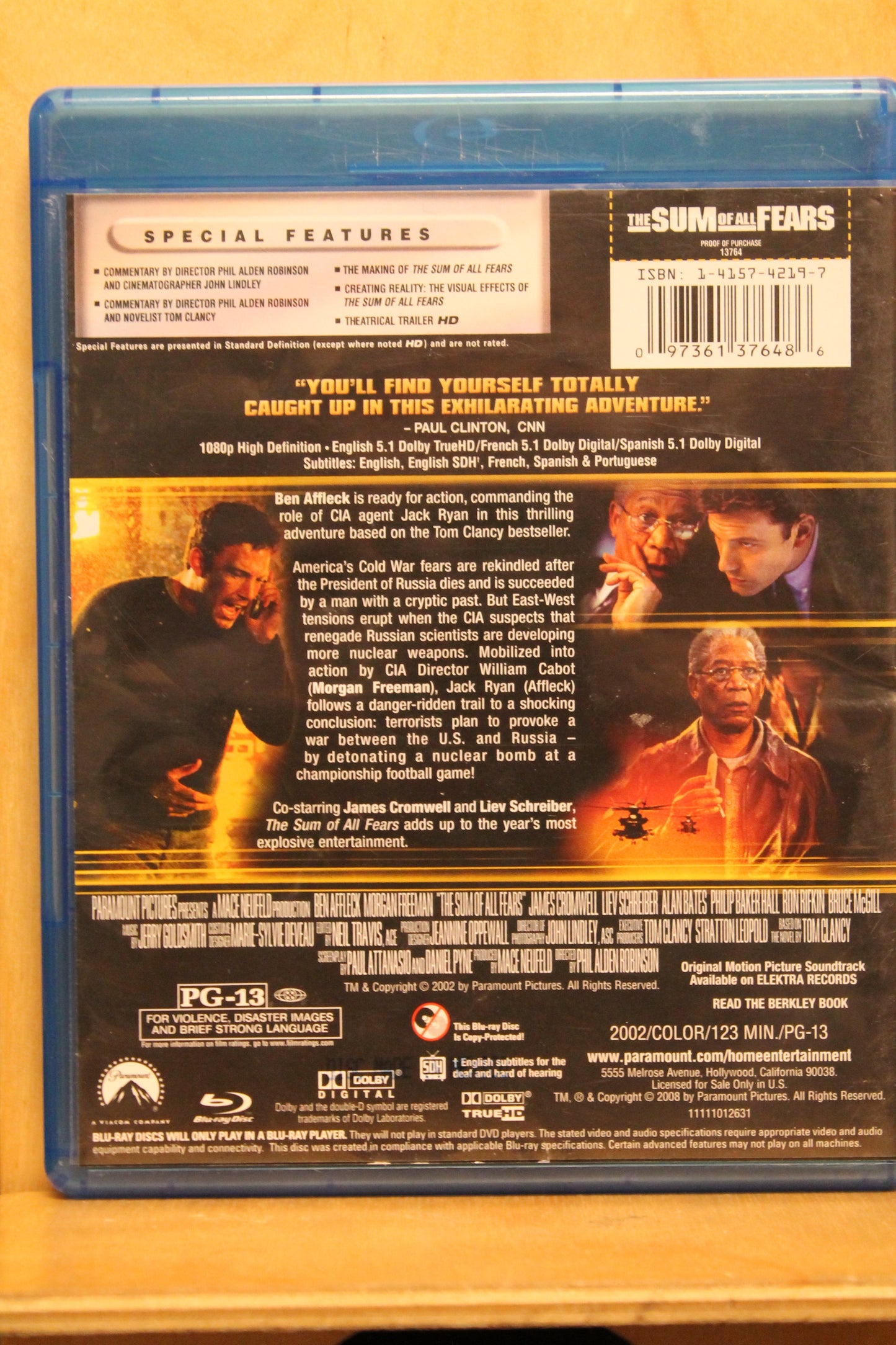 The Sum of All Fears Blu-ray