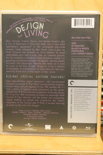 Design for Living Blu-ray