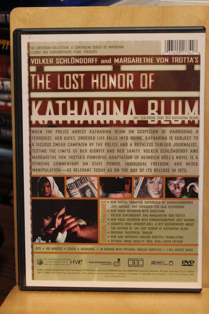 The Lost Honor of Katharina Blum DVD