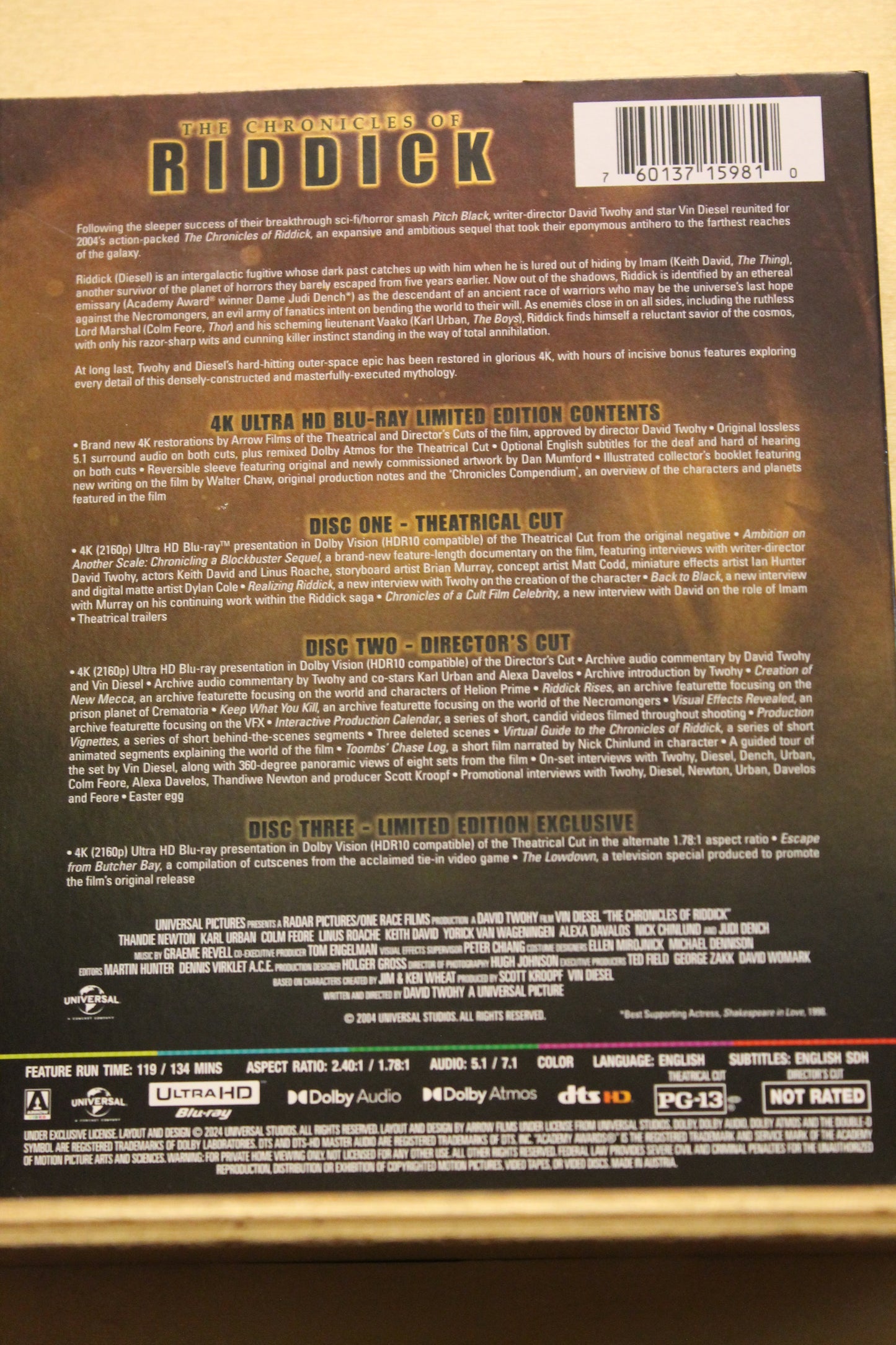 The Chronicles of Riddick USED (Missing Disc 2)
